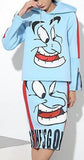Blue Genie Printed Hooded Sweater & Skirt Set - DESIGNER INSPIRED FASHIONS