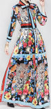 Floral & Animal Printed Long Dress