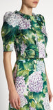 Hydrangea-Print Organza Cropped Jacket & Skirt Set - DESIGNER INSPIRED FASHIONS