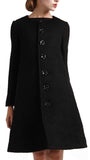 Black Single Breasted Wool Coat - DESIGNER INSPIRED FASHIONS