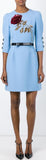 Dress with Embroidered Paillettes Rose, Blue