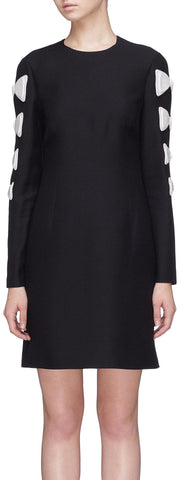 Satin Bow Sleeve Detail Shift Dress