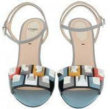 Sculptured Sandals in Multi Color with Studs and Crystals - DESIGNER INSPIRED FASHIONS