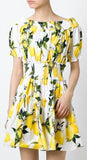 Lemon Print Off-Shoulder Mini Dress - DESIGNER INSPIRED FASHIONS