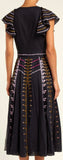 Embroidered Flutter-Sleeve Dress | DESIGNER INSPIRED FASHIONS