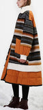 Striped Wool Puffer Down Coat