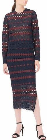 Crochet Lace & Long Sleeve Top & Skirt Set - DESIGNER INSPIRED FASHIONS
