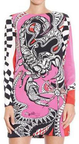 'Mixed Print' Multicolored Silk Dress - DESIGNER INSPIRED FASHIONS
