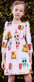 Owl & Balloon Print Dress - DESIGNER INSPIRED FASHIONS