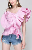 One-Shoulder Ruffled Top - DESIGNER INSPIRED FASHIONS