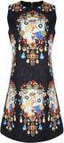 Printed Embellished Mini Dress