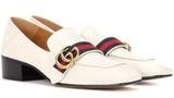 GG Leather Loafers, White - DESIGNER INSPIRED FASHIONS