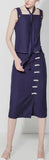 Linen Cotton Tank & Hook-Button Skirt Set - DESIGNER INSPIRED FASHIONS
