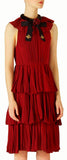 Sleeveless Ruffled Dress, Red - DESIGNER INSPIRED FASHIONS
