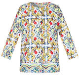 'Majolica' Tile Printed Jacket - DESIGNER INSPIRED FASHIONS