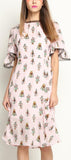 Robot-Print Lace-Trimmed Silk Dress - DESIGNER INSPIRED FASHIONS