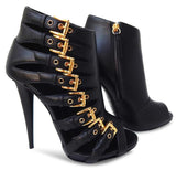 Black Peep-Toe Alien Booties