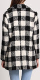 Black & White Check Cashmere & Wool Blend Coat