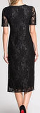 Black Lace Dress with Gold Embroidery