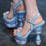 Floral Cake Sandals-Blue - DESIGNER INSPIRED FASHIONS