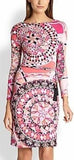 Pink Printed Jersey Silk Dress - DESIGNER INSPIRED FASHIONS