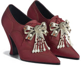 Jewel Lace-up Booties - Black, Grey, Red