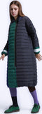 Color-Block Paneled Puffer Down Coat
