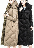 Reversible Down Coat in Black or Khaki - DESIGNER INSPIRED FASHIONS