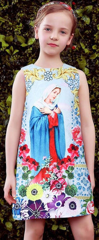 Virgin Mary Print Dress - DESIGNER INSPIRED FASHIONS