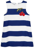 Striped Cherry Print Dress - DESIGNER INSPIRED FASHIONS