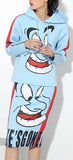 Blue Genie Printed Hooded Sweater & Skirt Set - DESIGNER INSPIRED FASHIONS
