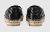 Leather Espadrille with Double G - White, Dusty Pink/Nude, Black | DESIGNER INSPIRED FASHIONS