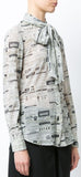 Newspaper Print Blouse