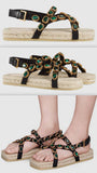 Grosgrain Espadrille Sandal with Crystals | DESIGNER INSPIRED FASHIONS
