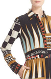 Backgammon Print Shirt-Dress - DESIGNER INSPIRED FASHIONS