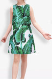 Banana Leaf Print Dress - DESIGNER INSPIRED FASHIONS