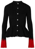 Ribbed Peplum Cardigan