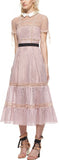 Crosshatch Tiered Midi Dress