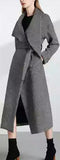 Stripe Wrap Wool Coat
