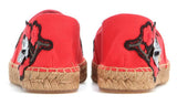 Locket-Flower-Jewel Embroidered Espadrilles-Red - DESIGNER INSPIRED FASHIONS