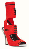 Knitted Open-Toe Sandals - Red - DESIGNER INSPIRED FASHIONS