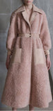 Faux Leather and Shearling Coat