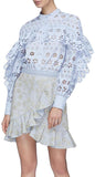 Ruffle Broderie Anglaise Cropped Top