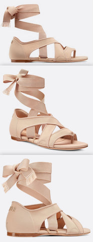 Etoile Thong Sandal in Micro Mesh, Beige