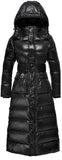 Paneled Puffer Coat with Removable Fur, Black