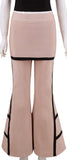 Flared Leg Contrast Stripe Bandage Skirt-Pants