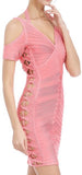 Cold-Shoulder Paneled Mini Dress