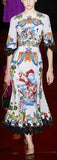 Printed Lace Trim Dress