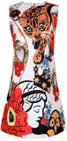 Embellished Printed Shift Dress