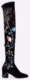 Embroidered Over-the-Knee Boots in Black - DESIGNER INSPIRED FASHIONS